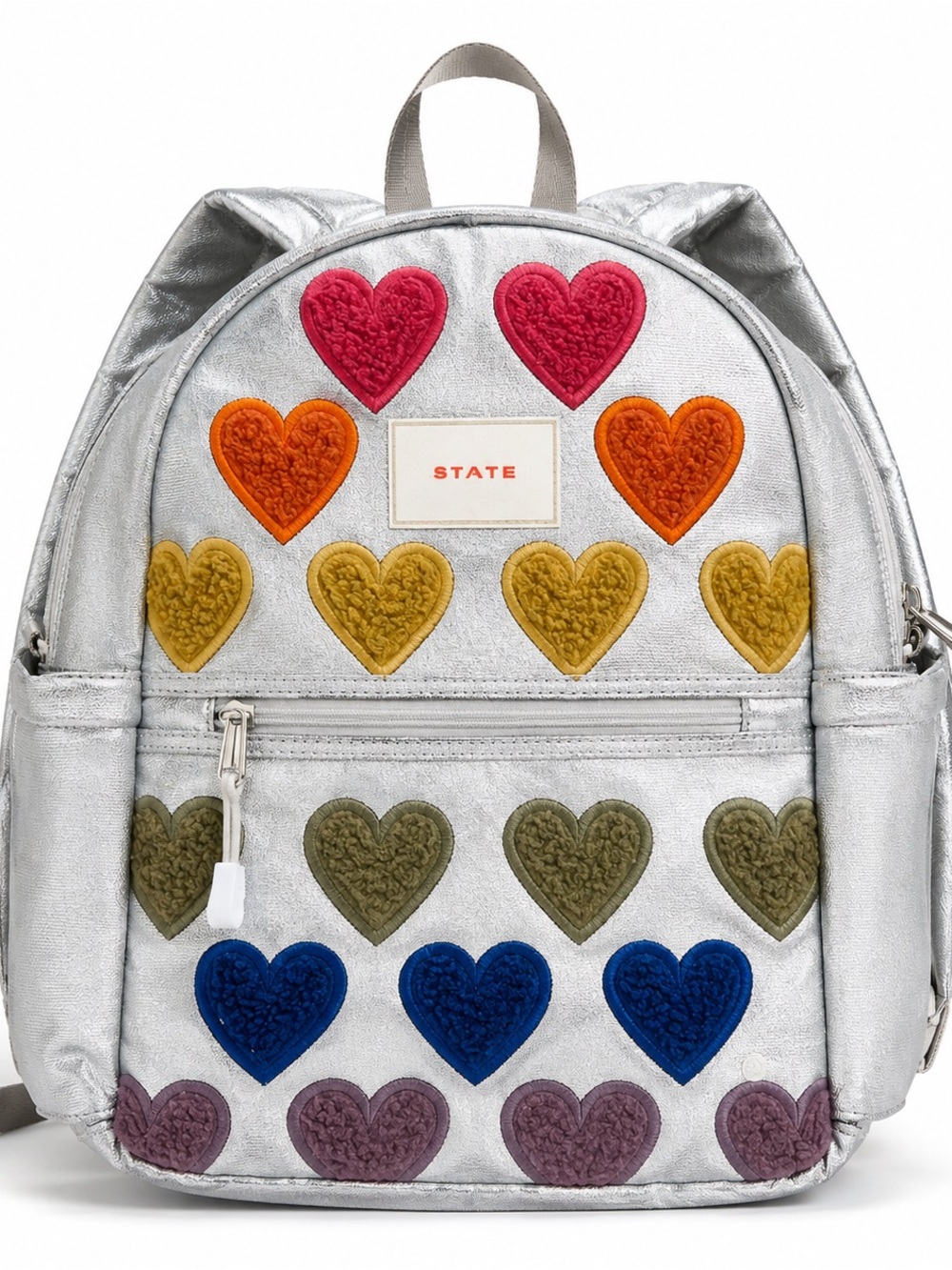 STATE Kindergarten Girl Backpack with Rainbow Heart Patches